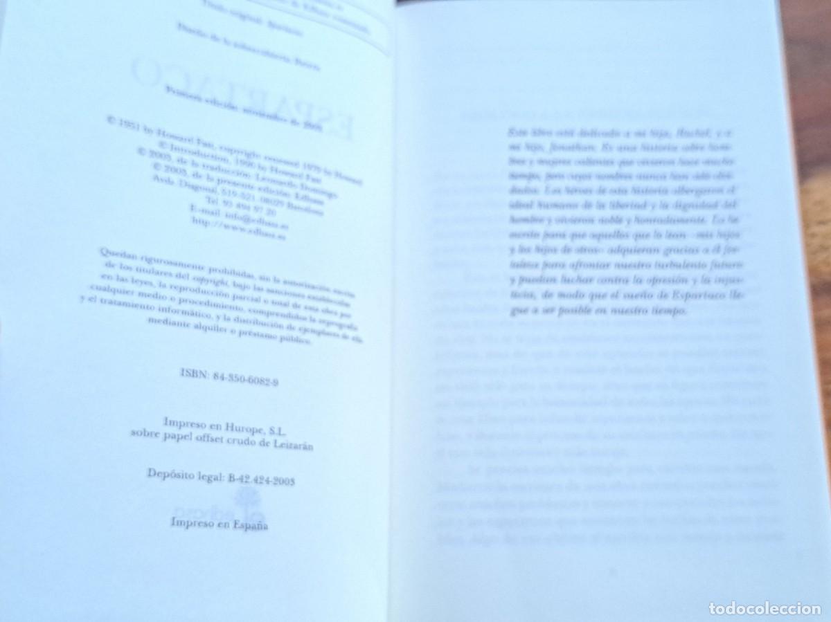 Libros de segunda mano: Fast, Howard; Espartaco. Edhasa - Foto 3