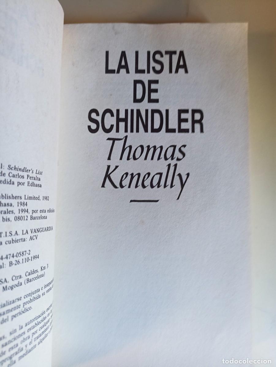 Libros de segunda mano: La Lista de Schindler de Thomas Keneally - Foto 2