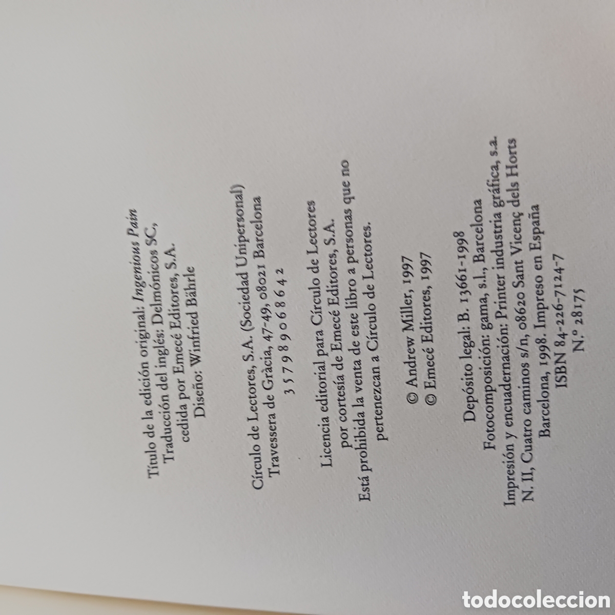 Libros de segunda mano: El insensible de Andrew Miller - Foto 6