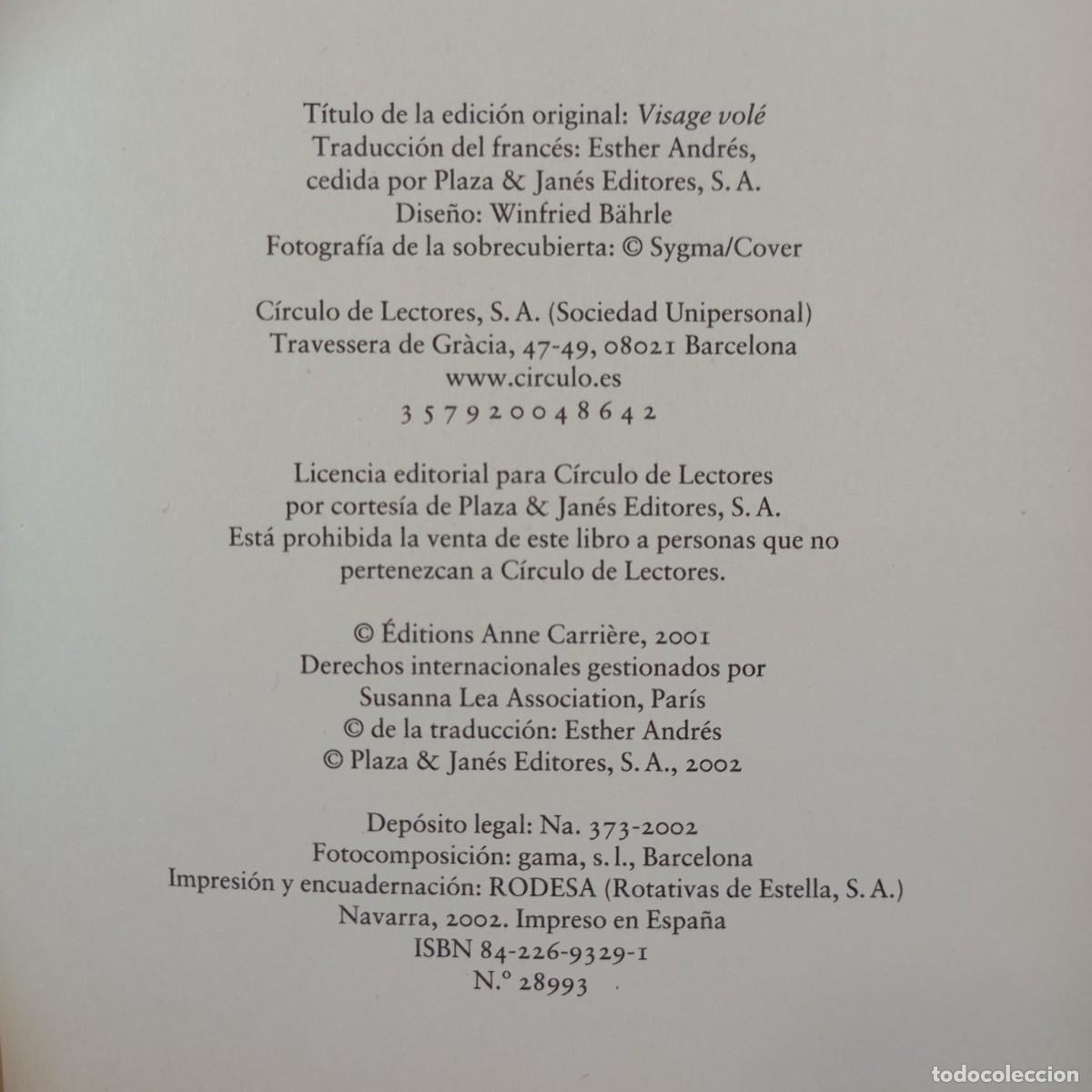 Libros de segunda mano: CARA ROBADA - LATIFA - C&Iacute;RCULO DE LECTORES / 20.099 - Foto 4