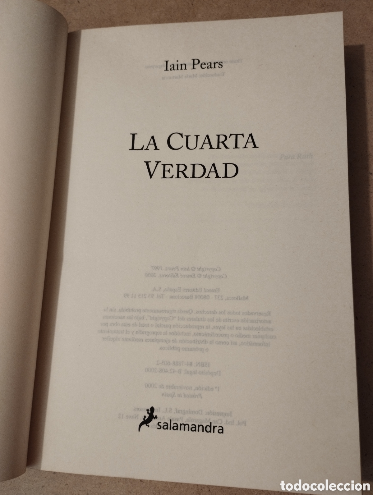 Libros de segunda mano: LA CUARTA VERDAD (IAIN PEARS) - Foto 2