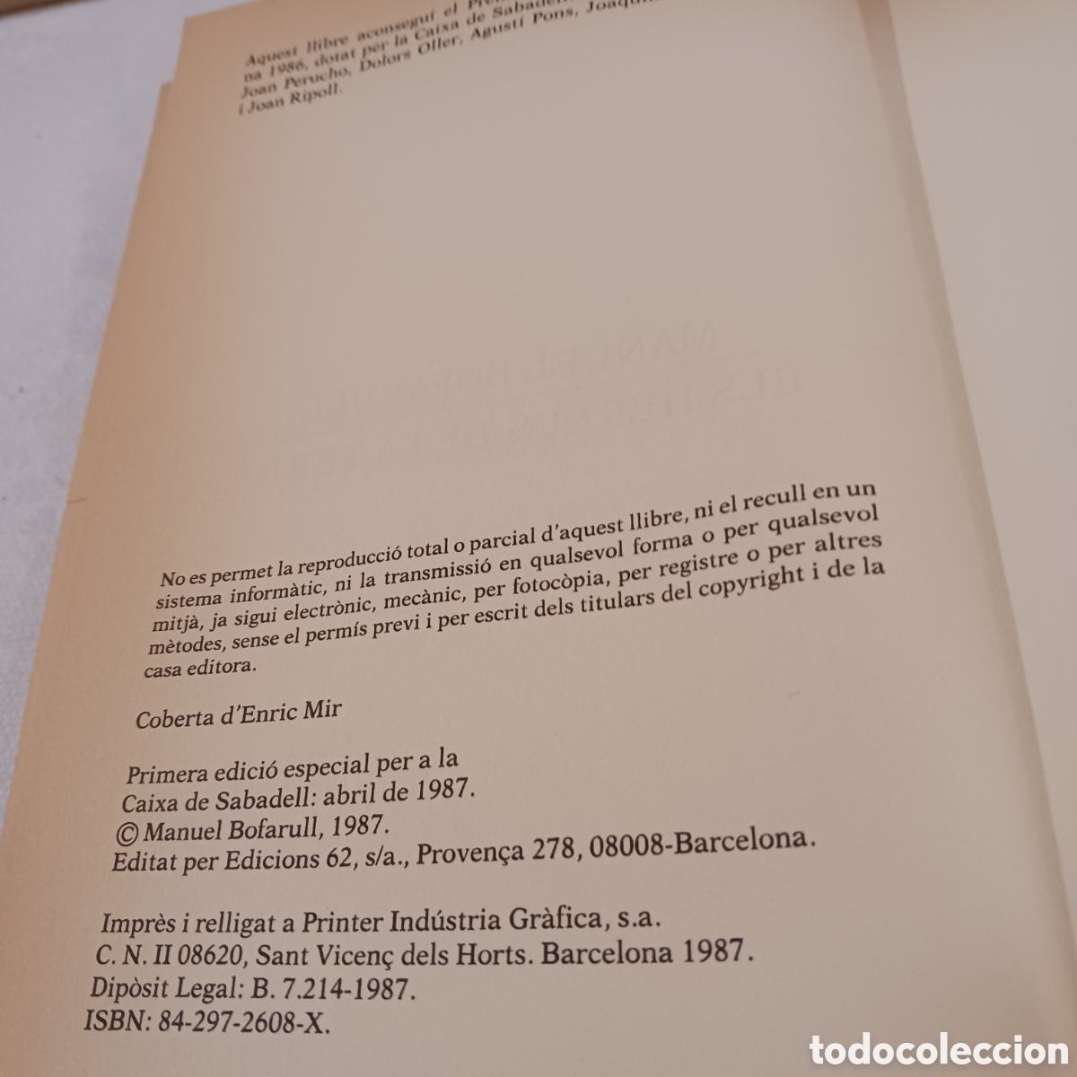 Libros de segunda mano: Els Hereus de la Terra de Manuel Bofarull - Foto 3
