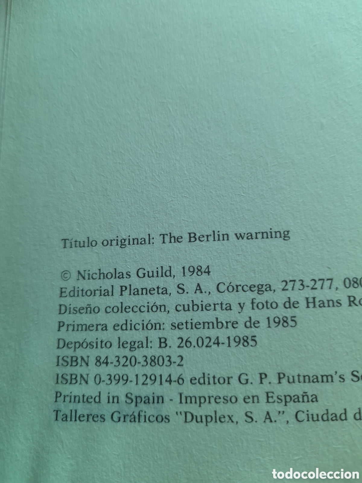 Libros de segunda mano: EL AVISO DE BERLIN a&ntilde;o 1985 - Foto 2