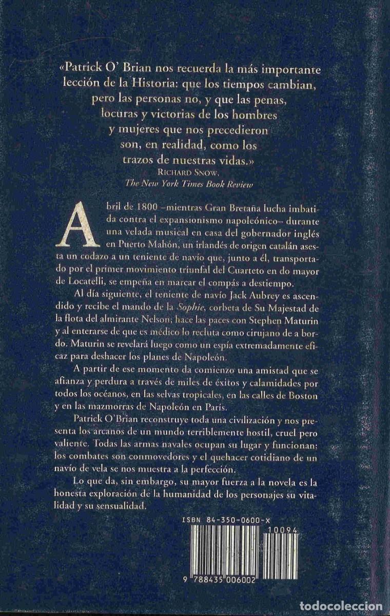 Libros de segunda mano: Patrick OBrian. Capit&aacute;n de mar y de guerra. 1994 - Foto 2