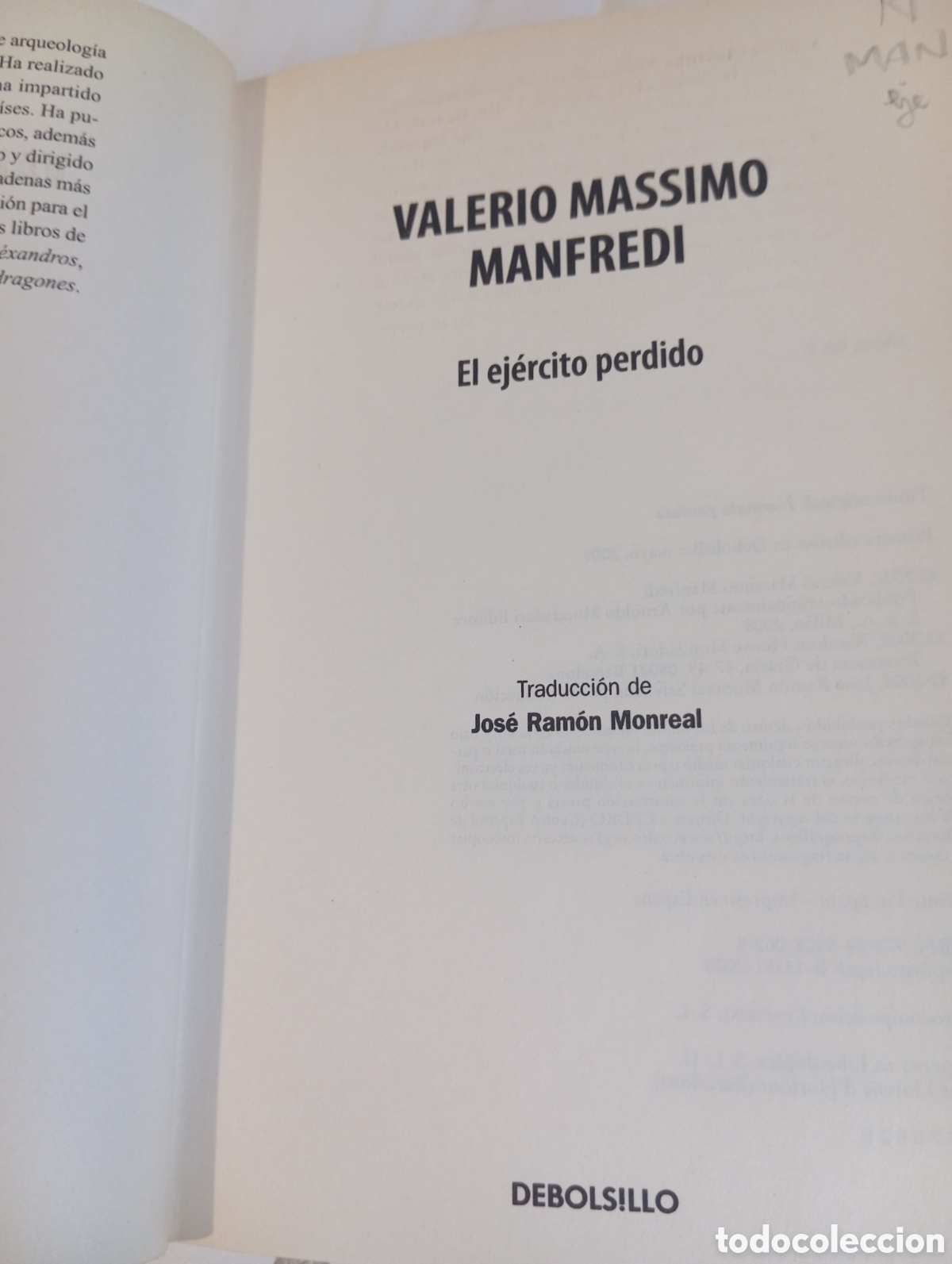Libros de segunda mano: El ej&eacute;rcito perdido. Valerio Massimo Manfredi - Foto 3