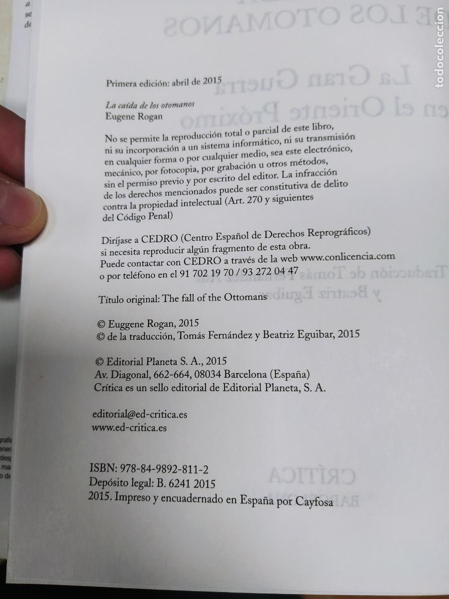 Libros de segunda mano: la caida de los otomanos Eugene Rogan - Foto 3