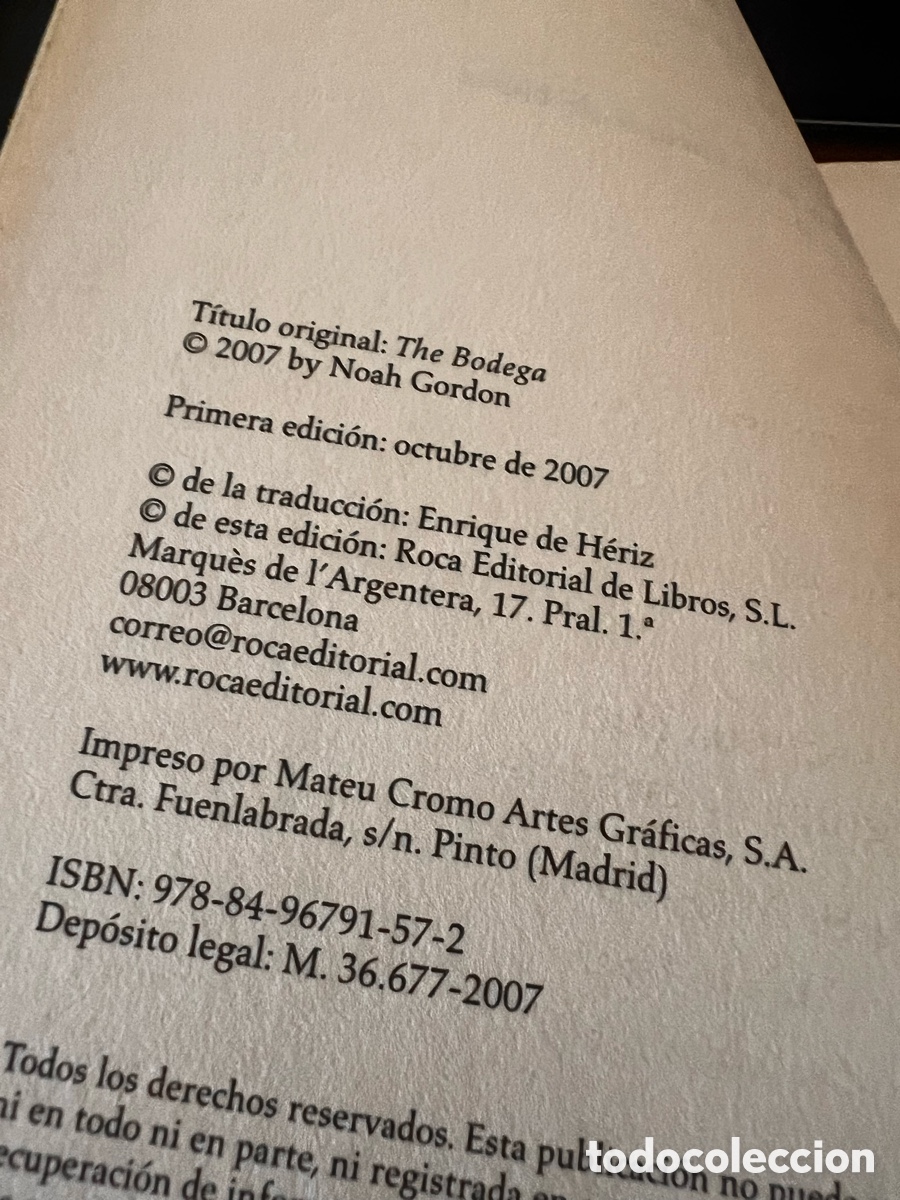 Libros de segunda mano: La bodega . Noah Gordon. - Foto 4