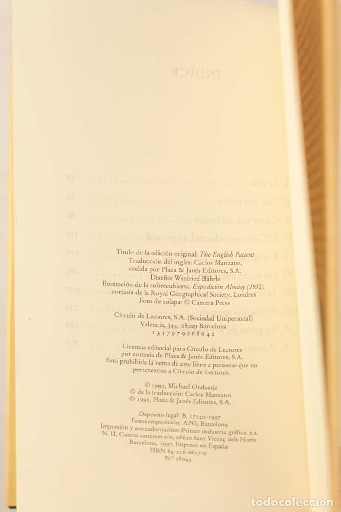 Libros de segunda mano: El paciente ingl&eacute;s - Michael Ondaatje - Foto 4
