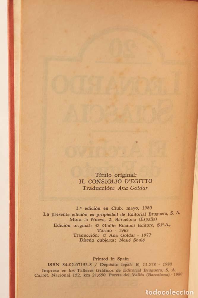 Libros de segunda mano: El archivo de Egipto - Leonardo Sciascia - Foto 3