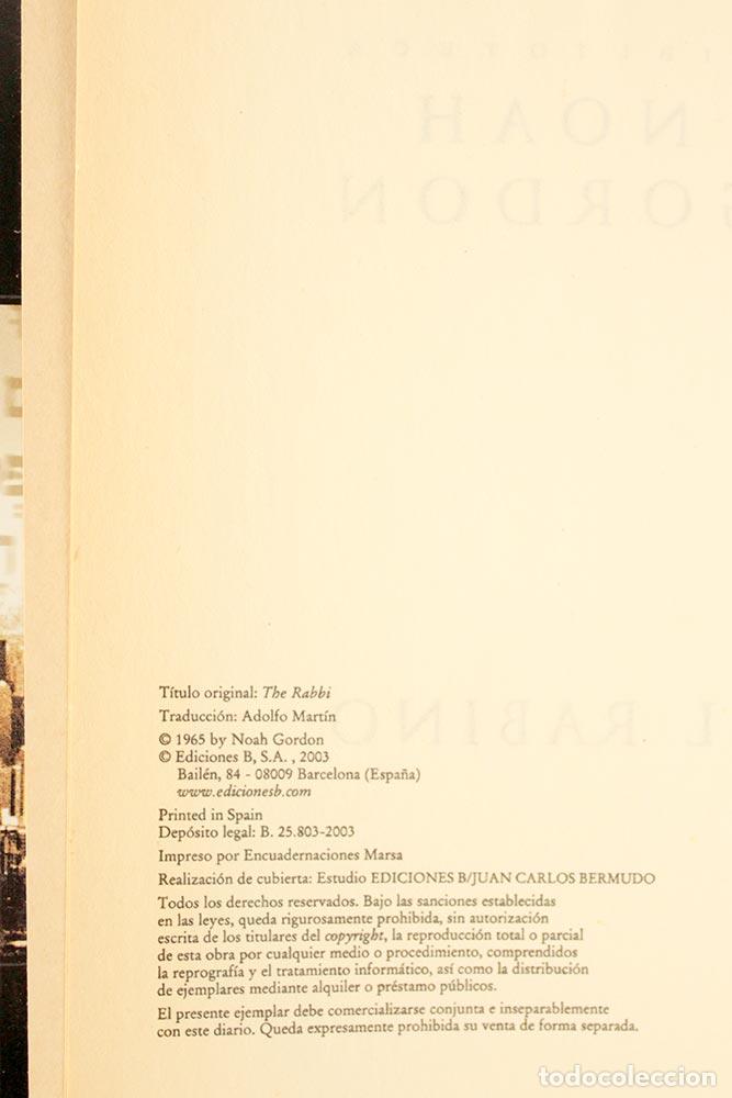 Libros de segunda mano: El rabino - Noah Gordon - Foto 4