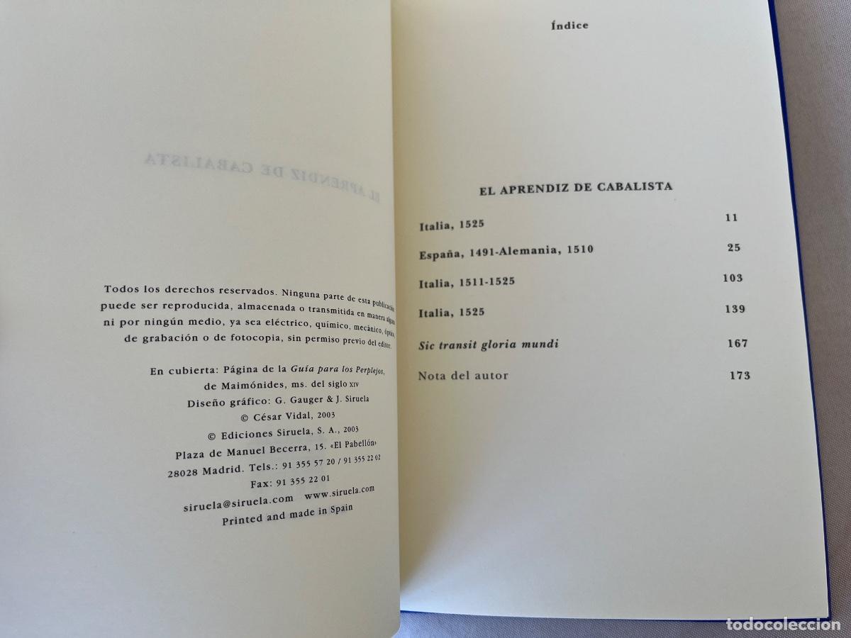 Libros de segunda mano: El aprendiz de cabalista - C&eacute;sar Vidal - Foto 3
