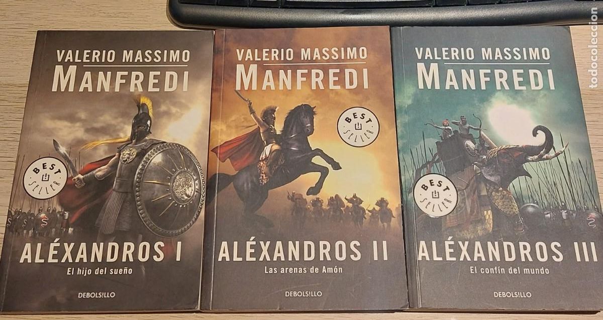 Libros de segunda mano: VALERIO MANFREDI, ALEX&Aacute;NDROS, 3 TOMOS (OBRA COMPLETA)