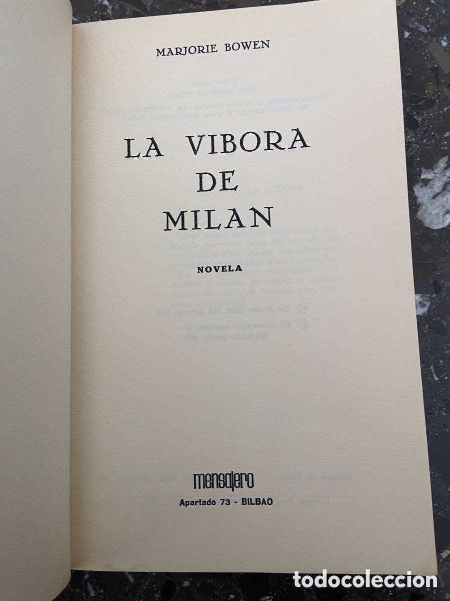 Libros de segunda mano: Libro La v&iacute;bora de Mil&aacute;n - Foto 2