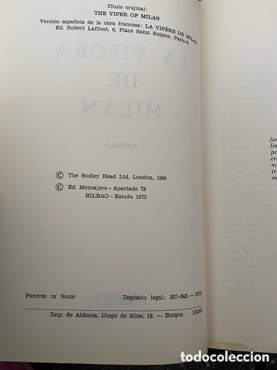 Libros de segunda mano: Libro La v&iacute;bora de Mil&aacute;n - Foto 3