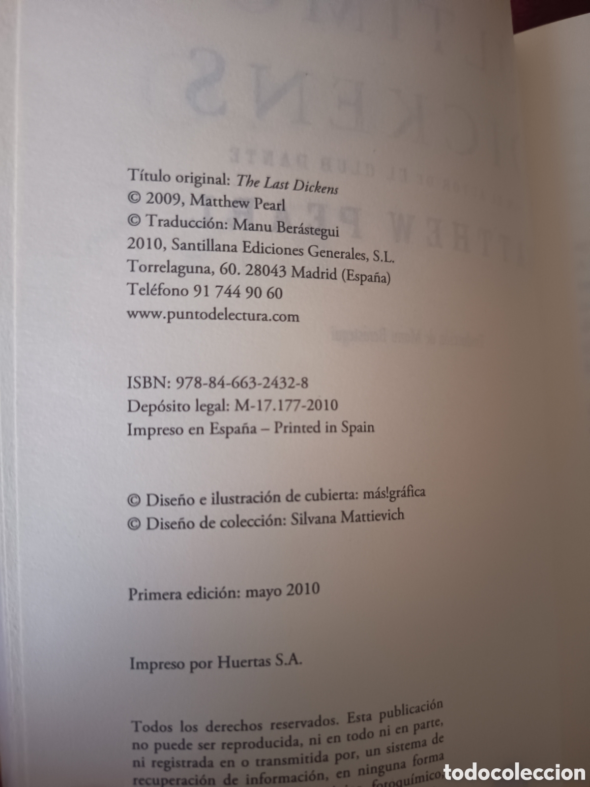 Libros de segunda mano: El &Uacute;ltimo Dickens Matthew Pearl - Foto 4