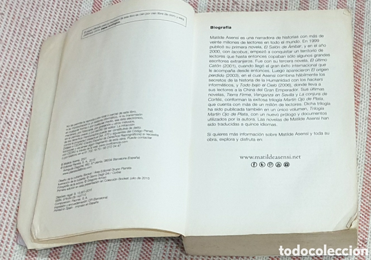 Libros de segunda mano: Matilde Asensi. El &uacute;ltimo Cat&oacute;n - Foto 3