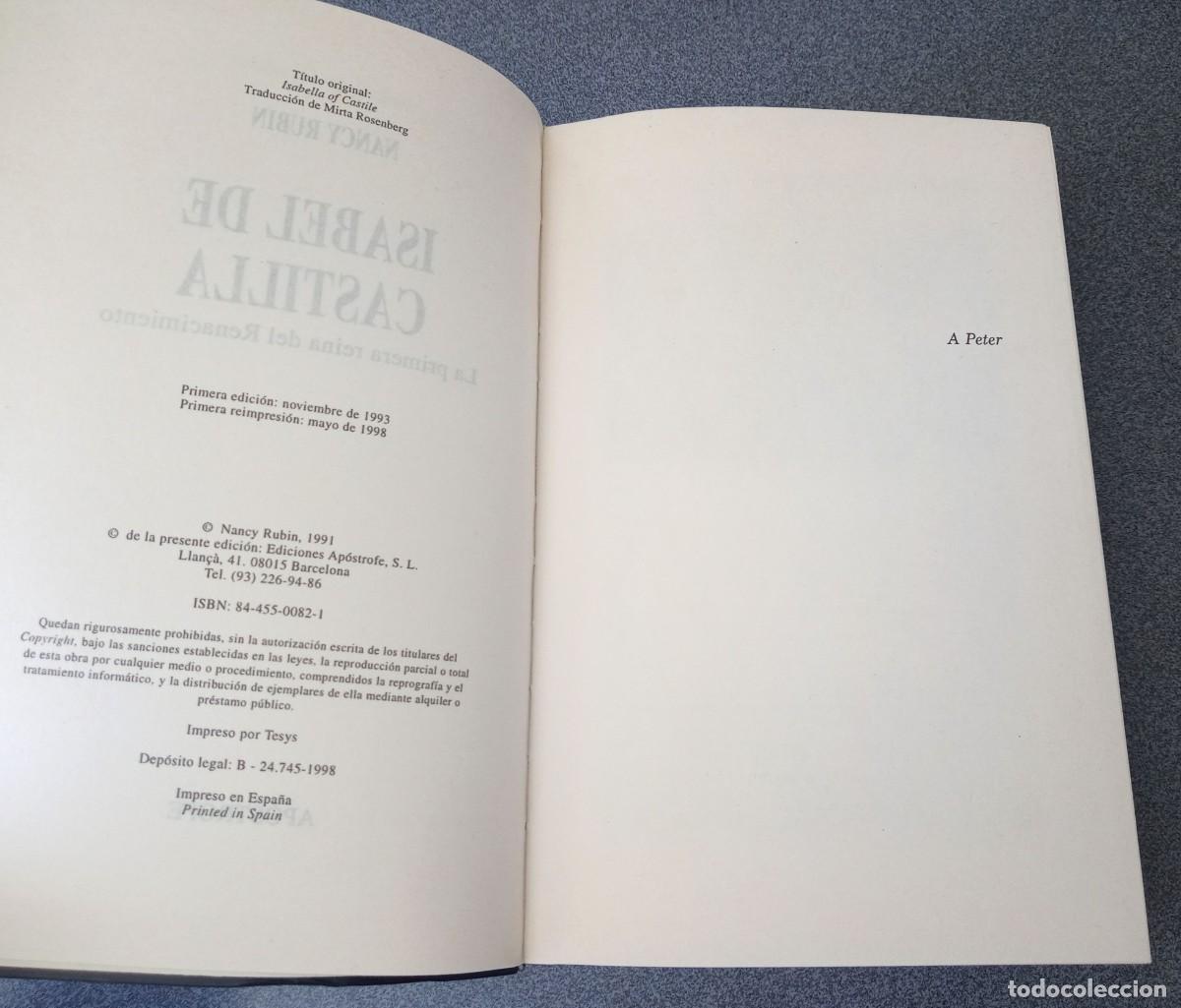 Libros de segunda mano: Isabel De Castilla Nancy Rubin - Foto 4