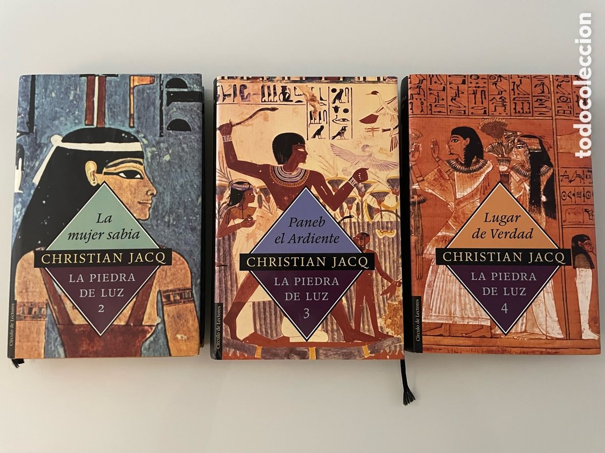 Gebrauchte B&uuml;cher: La Piedra de la luz 2, 3 y 4.Christian Jacq. La mujer sabia - Paneb el ardiente - Lugar de verdad