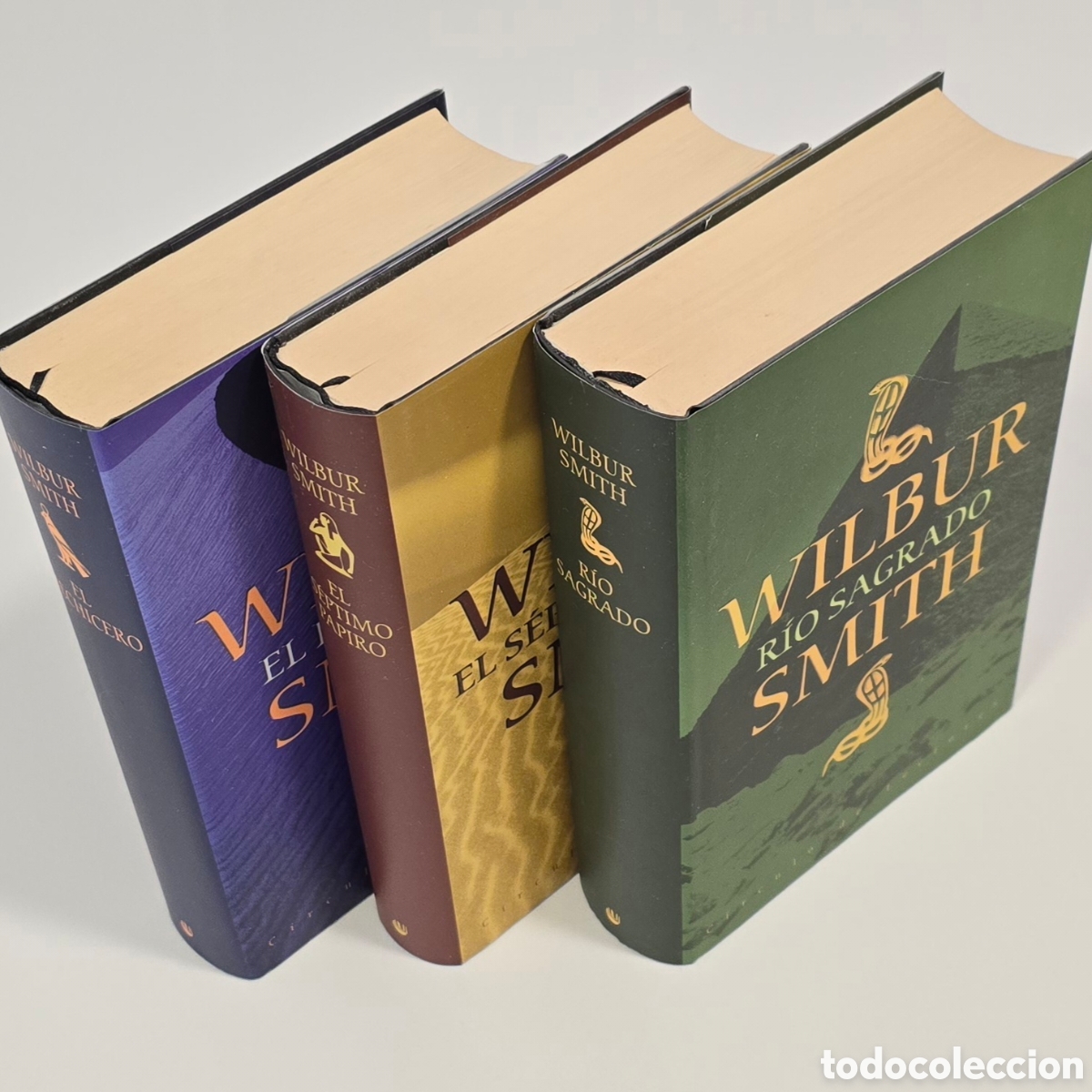 Libros de segunda mano: Wilbur Smith serie egipcia C&iacute;rculo Lectores tapa dura R&iacute;o sagrado S&eacute;ptimo papiro Hechicero