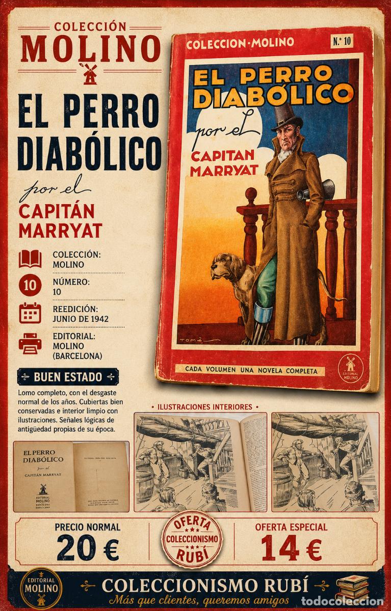 Livros em segunda m&atilde;o: EL PERRO DIAB&Oacute;LICO | CAPIT&Aacute;N MARRYAT | COLECCI&Oacute;N MOLINO | N.&ordm; 10 | REEDICI&Oacute;N DE 1942