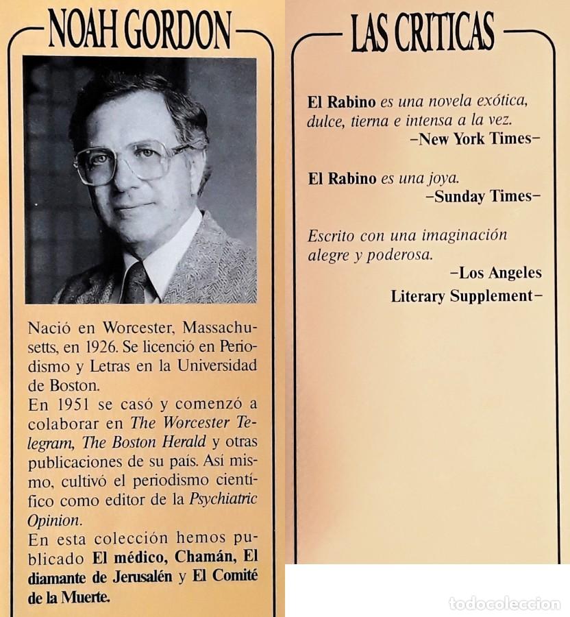 Libros de segunda mano: El rabino - Noah Gordon - Ediciones B - 1994 - Foto 8