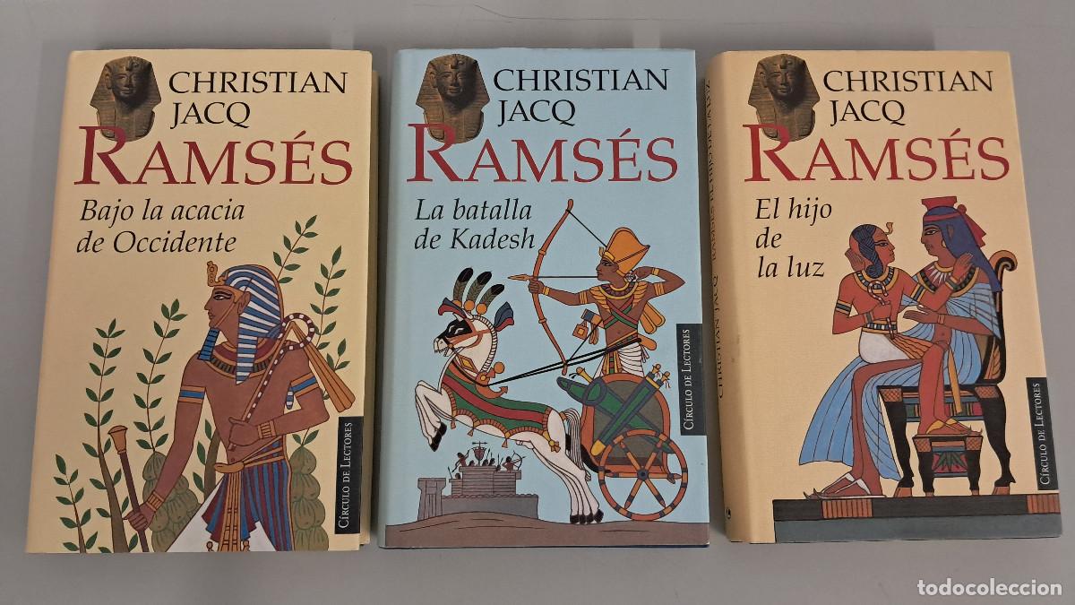 Libros de segunda mano: Lote 3 libros Christian Jacq (Hijo luz, Batalla Kadesh / Bajo acacia Occidente) C&iacute;rculo de Lectores