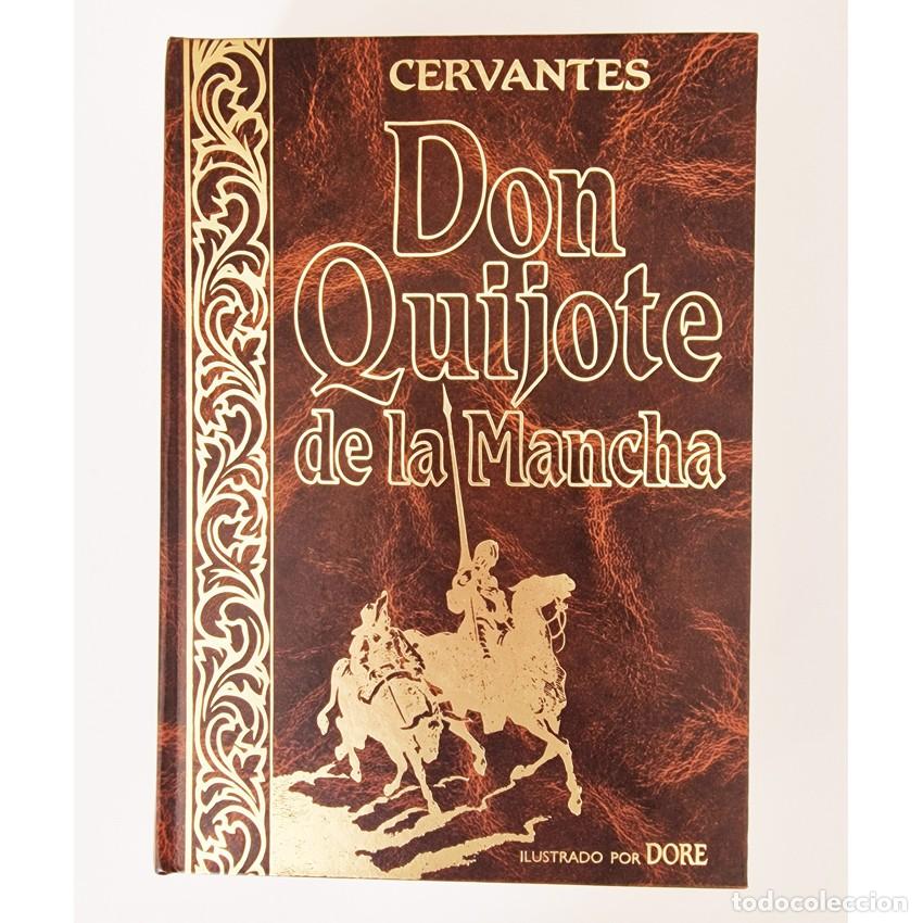 Gebrauchte B&uuml;cher: DON QUIJOTE DE LA MANCHA Cervantes Ilustrado por DORE - Albor Libros 1996 Tapa Dura Simil Piel Oro