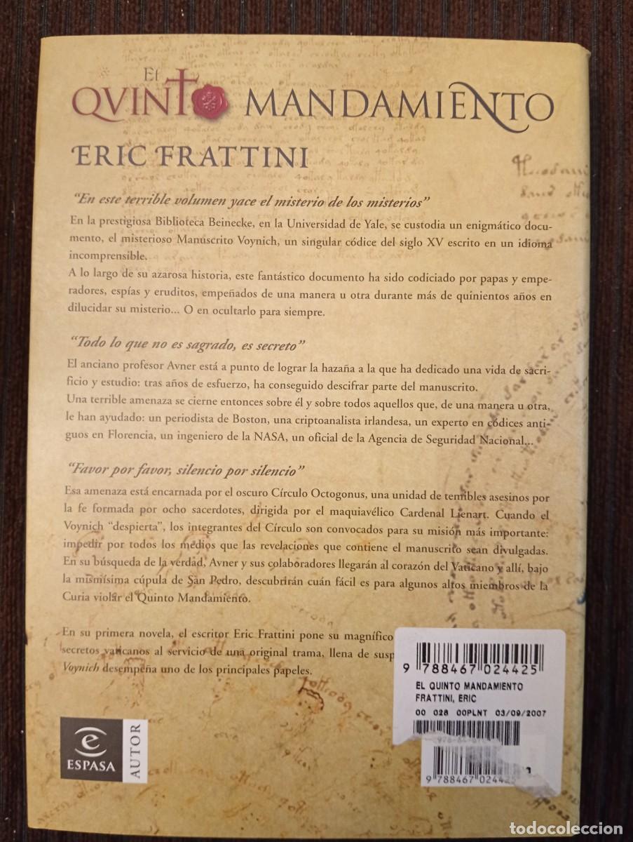 Libros de segunda mano: Eric Frattini. El Quinto mandamiento - Foto 2