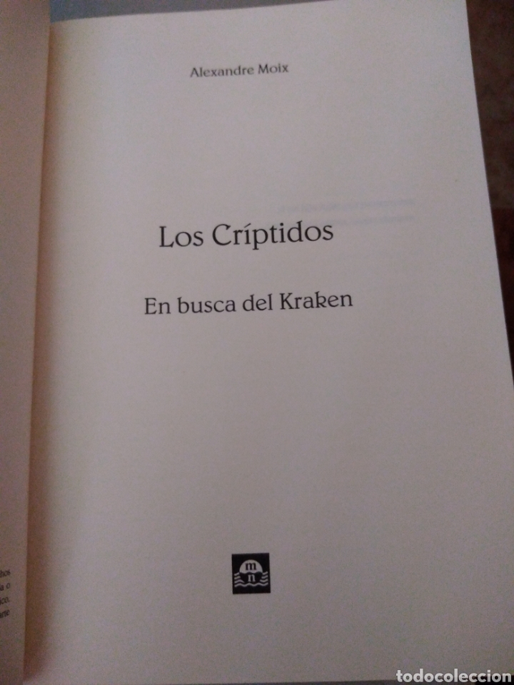 Libros de segunda mano: Los criptidos en busca del kraken Alexandre moix marenostrum - Foto 2