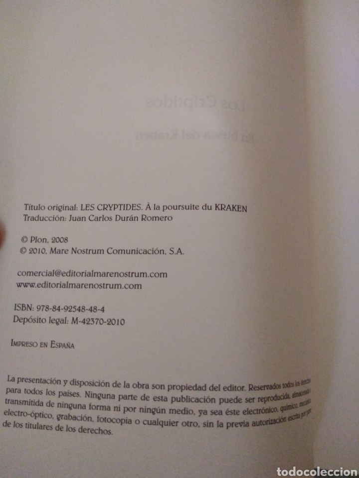 Libros de segunda mano: Los criptidos en busca del kraken Alexandre moix marenostrum - Foto 3