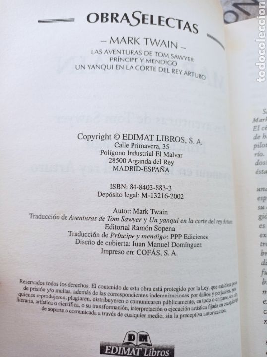 Libros de segunda mano: Mark Twain , obras selectas , edimat libros - Foto 3