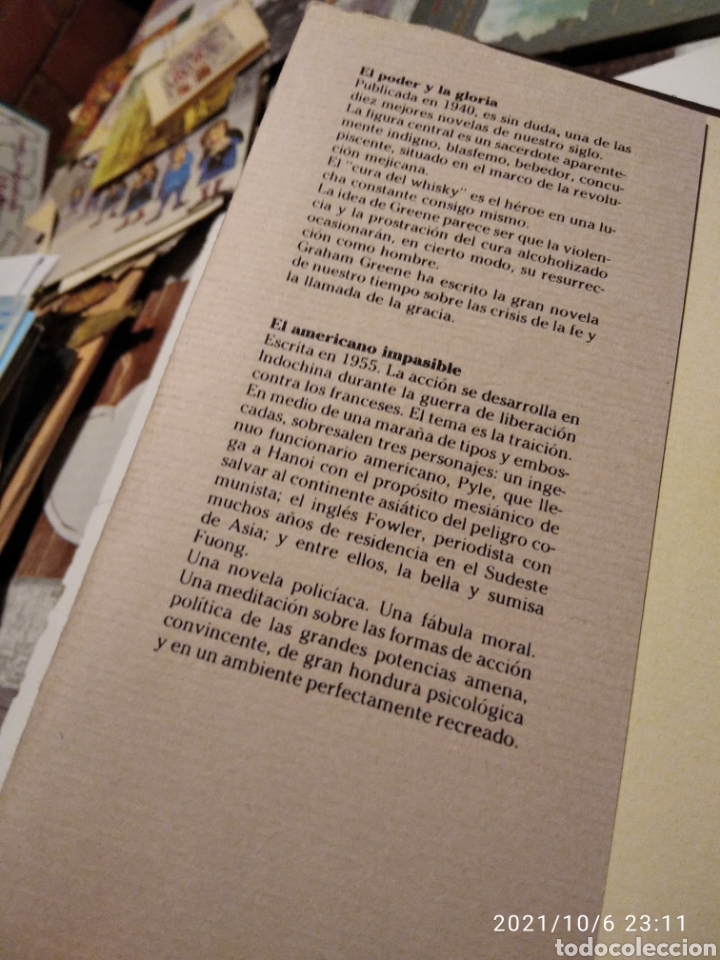 Libros de segunda mano: Libro el poder y la gloria y el americano impasible de Graham Greene - Foto 2