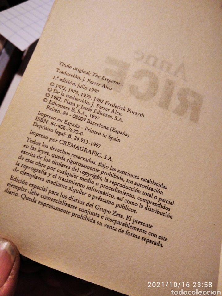 Libros de segunda mano: Libro La Momia, Anne Rice - Foto 2