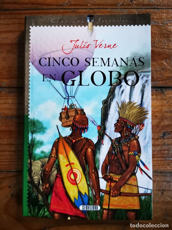 Libros de segunda mano: julio Verne cinco semanas en globo