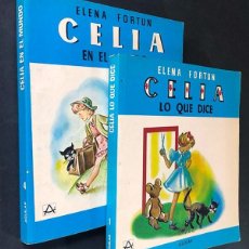 Libros de segunda mano: ELENA FORTUN / CELIA - LO QUE DICE ( Nº 1 ) CELIA -EN EL MUNDO ( Nº 4 ) ED. AGUILAR. Lote 337527163