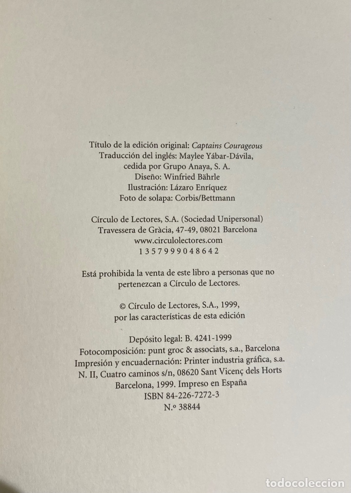 Libros de segunda mano: CAPITANES INTR&Eacute;PIDOS | Rudyard Kipling - Foto 3