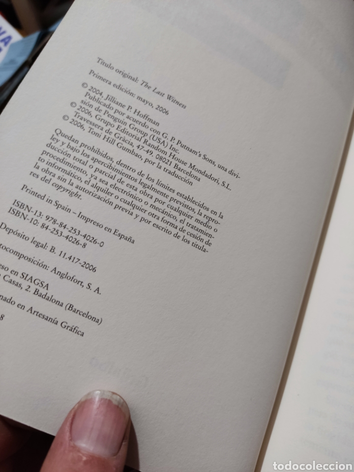Libros de segunda mano: Libro &uacute;ltimo testigo,jilliane Hoffman - Foto 2