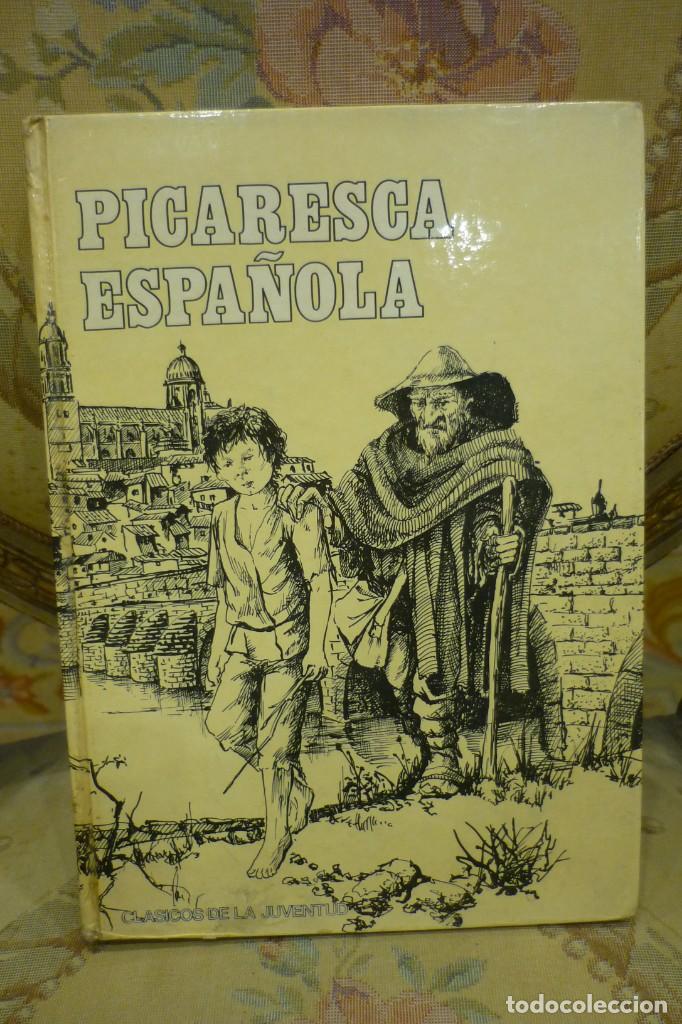 Libros de segunda mano: COLECCI&Oacute;N CL&Aacute;SICOS DE LA JUVENTUD: PICARESCA ESPA&Ntilde;OLA. AN&Oacute;NIMO/CERVANTES/QUEVEDO. 1976.
