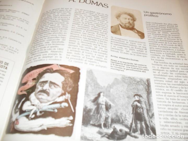 Libros de segunda mano: FICHA MAESTROS DE LO INSOLITO ALEJANDRO DUMAS.LAMINA ESCRITA E ILUSTRADA A 2 CARAS.ORBIS,1981.