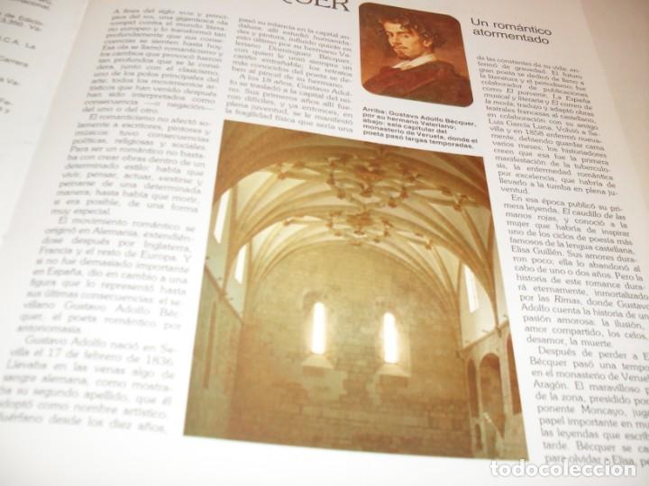 Libros de segunda mano: FICHA MAESTROS DE LO INSOLITO:G.A.BECQUER.LAMINA ESCRITA E ILUSTRADA A 2 CARAS.ORBIS,1981.