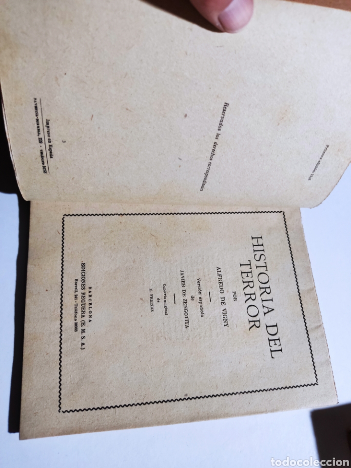 Libros de segunda mano: Libro historia del terror, Alfredo de Vigny - Foto 2