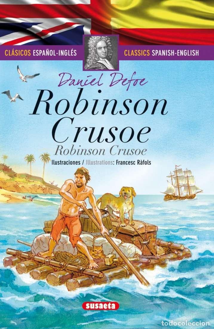 Libros de segunda mano: Libro Cl&aacute;sicos biling&uuml;es Robinson Crusoe idiomas Espa&ntilde;ol Ingles Susaeta