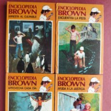 Libros de segunda mano: ENCICLOPEDIA BROWN NºS - 3,4,6,7 - DONALD J. SOBOL - 1978 EDI. MOLINO TAPA DURA. Lote 400920549