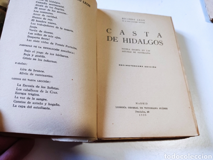 Libros de segunda mano: Libro casta de hidalgos de Ricardo Leon 1939 - Foto 2