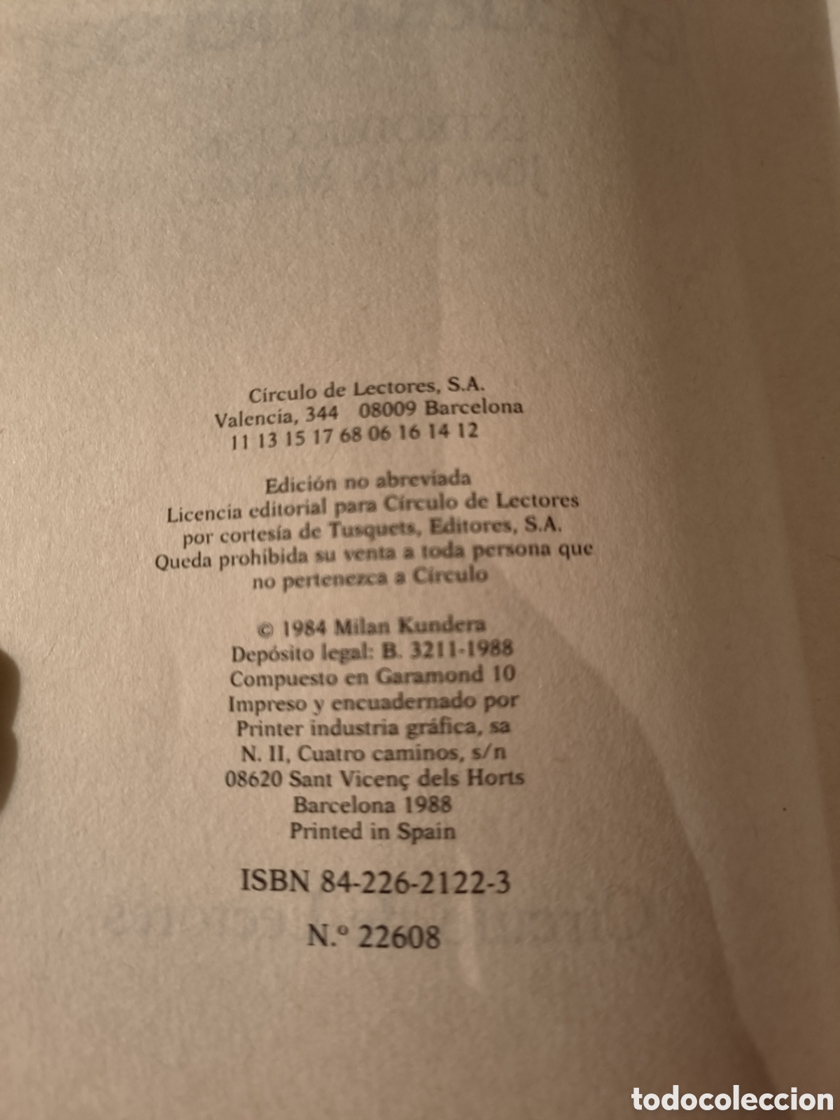 Libros de segunda mano: La Insoportable Levedad Del Ser - Foto 3