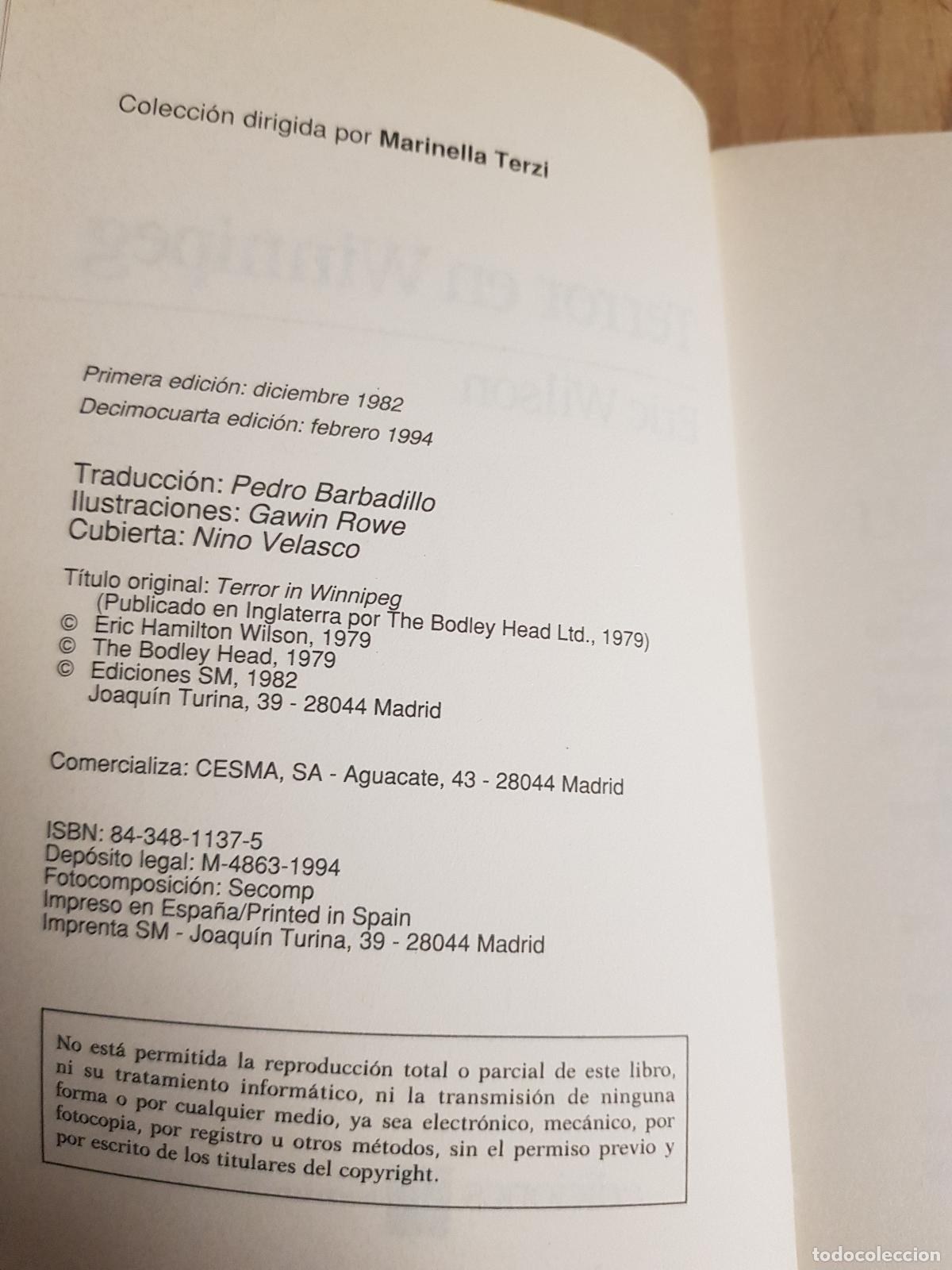 Libros de segunda mano: Terror en Winnipeg - Eric Wilson - Foto 2