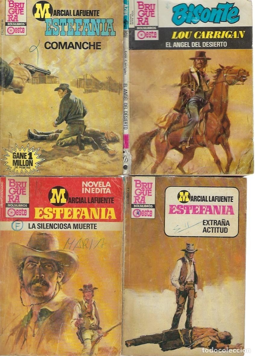 Libros de segunda mano: 4 NOVELAS DEL OESTE BOLSILIBROS OESTE BRUGUERA, LOTE N&ordm;77 ,