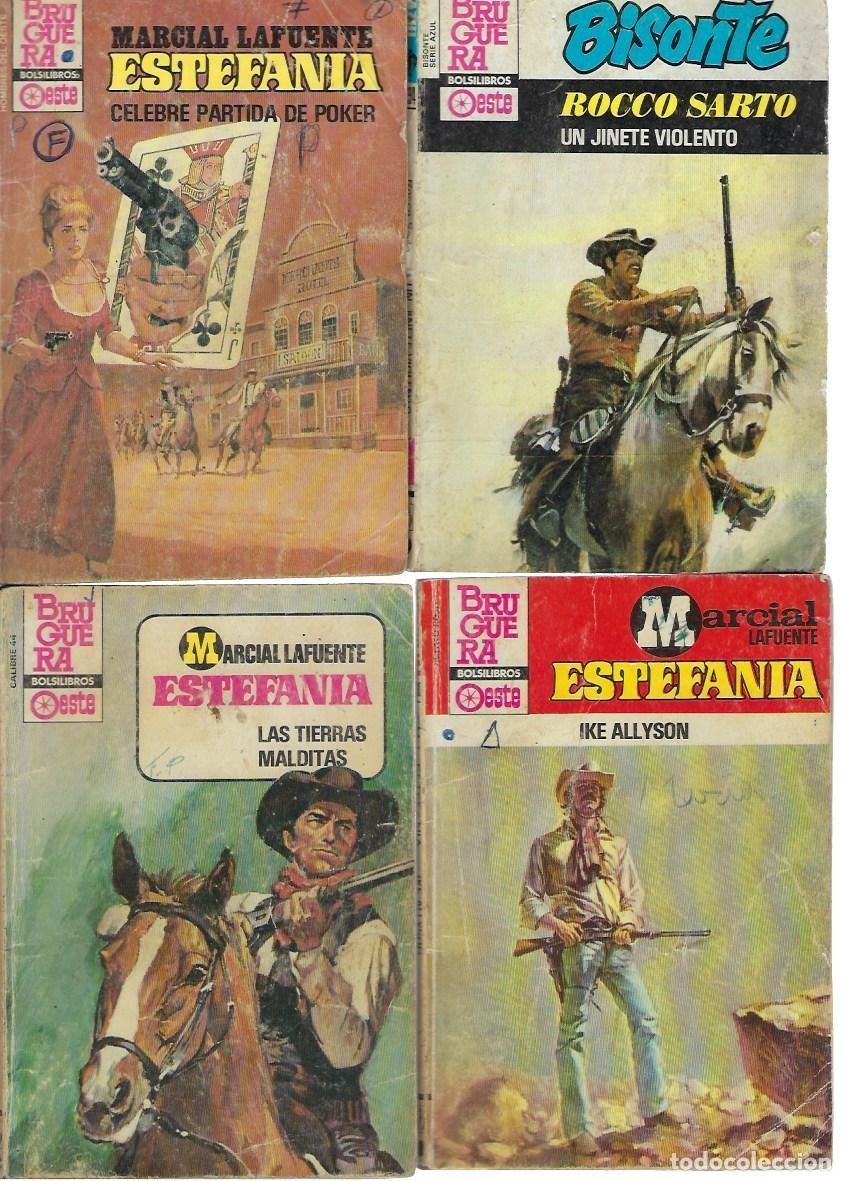 Libros de segunda mano: 4 NOVELAS DEL OESTE, BOLSILIBROS OESTE, BRUGUERA, LOTE N&ordm;84