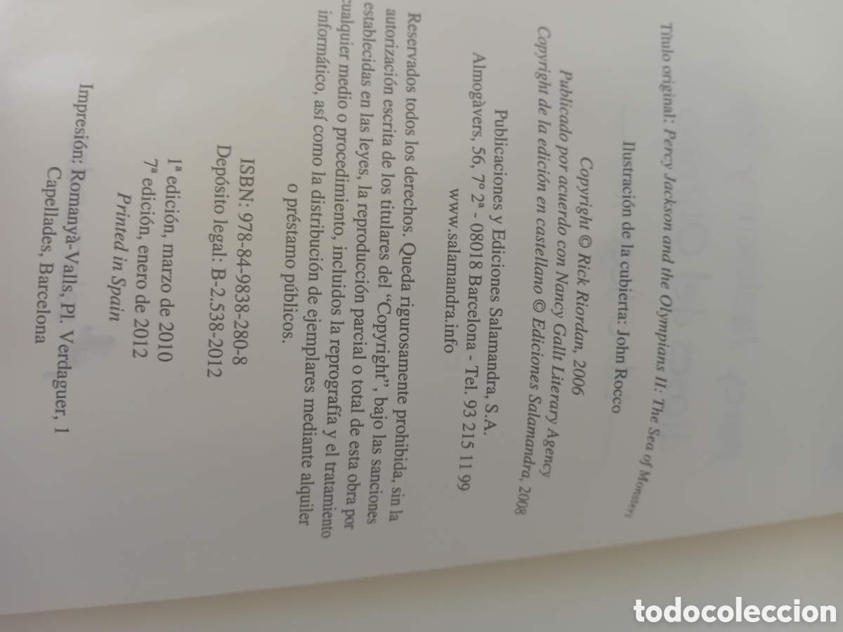 Libros de segunda mano: El.mar de los monstruos, Rick Riordan - Foto 2
