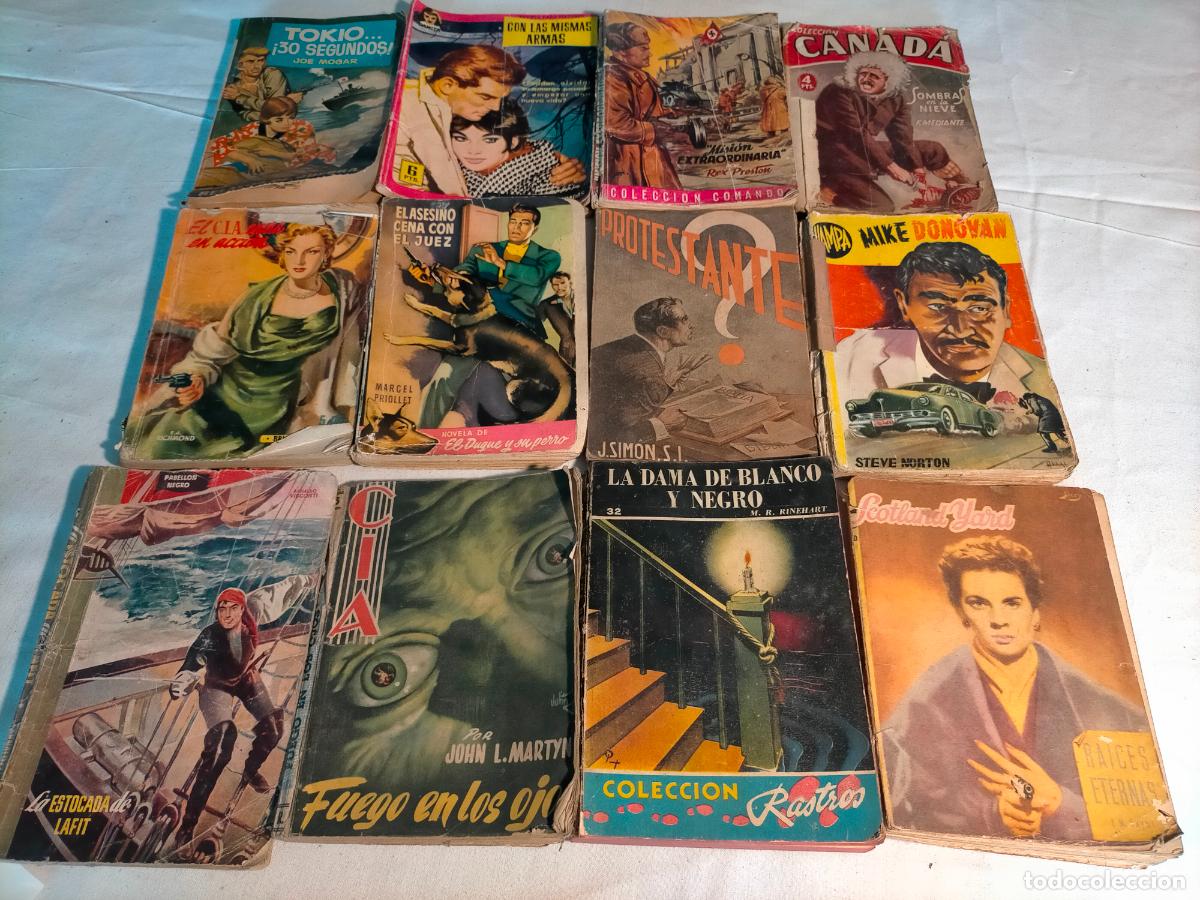 Gebrauchte B&uuml;cher: Lote 12 libros revistas novelas varias novios aventuras asesinatos romance cia rastros tokio canada